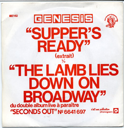GENESIS - Supper's ready (extrait) / The lamb lies down on broadway - 7inch x 1